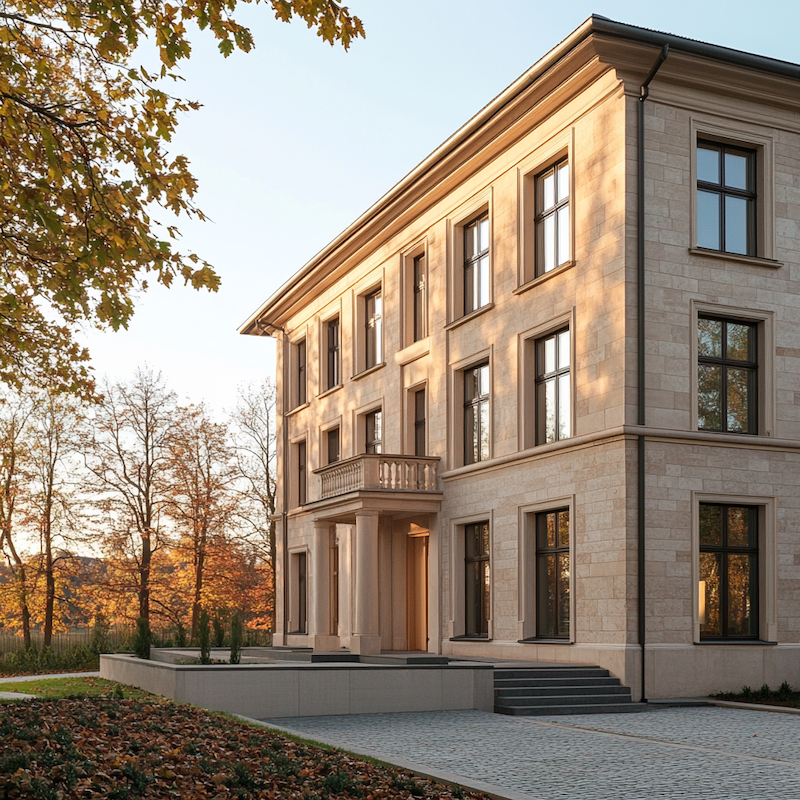 Foto einen Gebäudes, wie eine öffentliche Kunsthalle in der ostdeutschen Stadt Leipzig