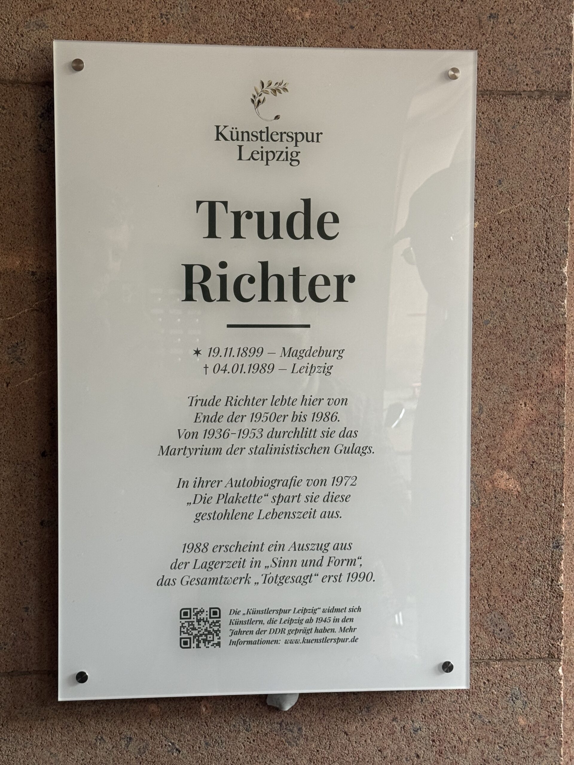 Trude Richter – Enthüllung der Plakette der Künstlerspur, 8. Mai 2026